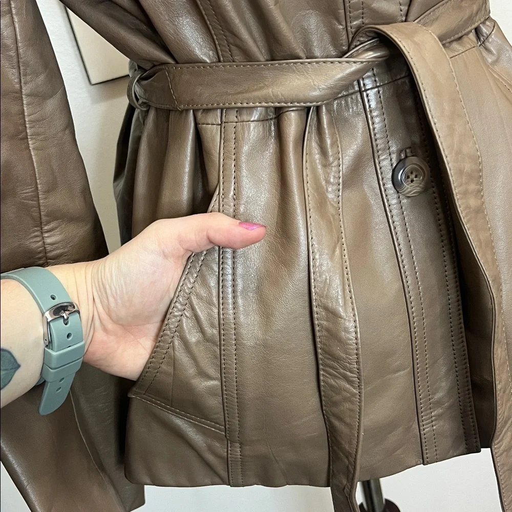 70’s Taupe Brown Genuine Wilson’s Leather Jacket - Picture 6 of 17